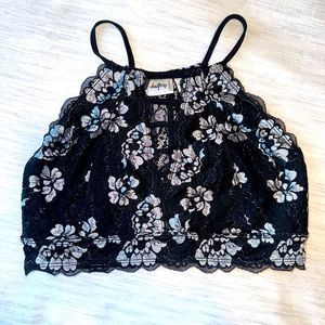 Day trip Lace black and silver Bralette